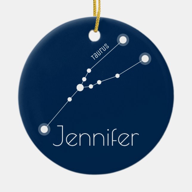 Ornement de constellation de taurus personnalisé (Devant)