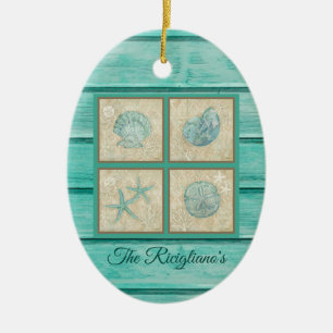 Ornement de coquillages Turquoises personnalisés