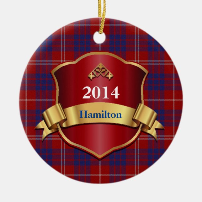 Ornement de coutume de plaid de tartan de Hamilton (Devant)