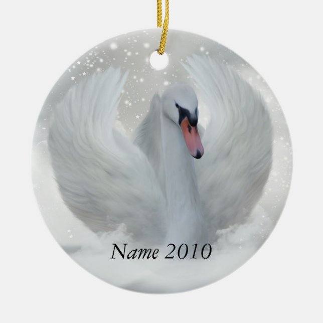 Ornement de cygne de Noël - votre personnaliser (Devant)