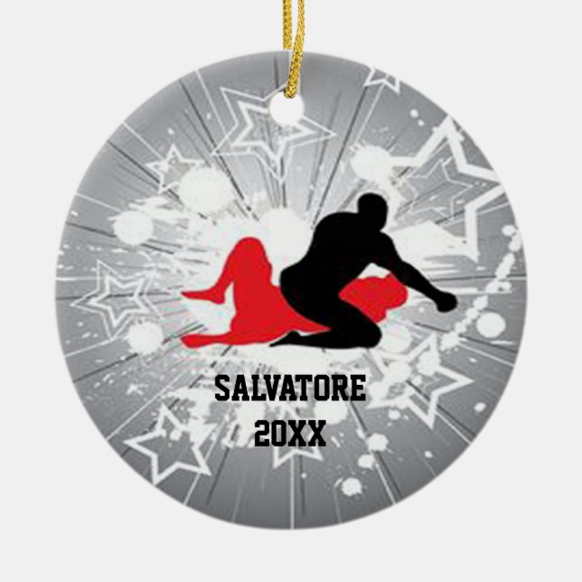 Ornement de explosion de Noël de lutteurs d'étoile (Devant)
