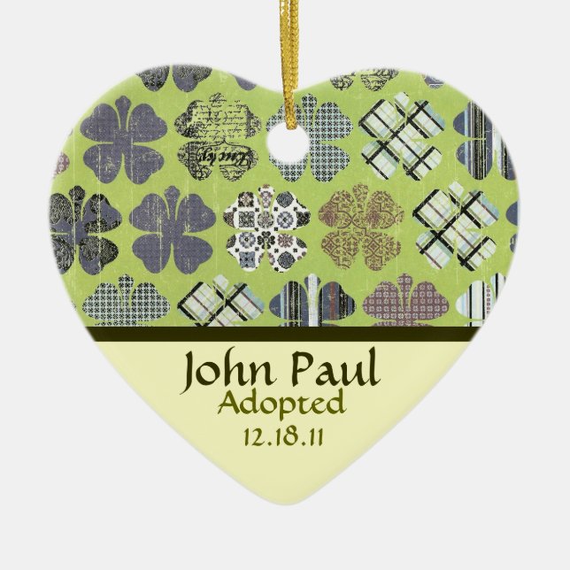 Ornement de faire-part d'adoption de shamrock (Devant)