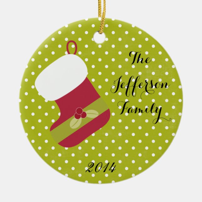 Ornement de famille de Noël personnalisé (Devant)
