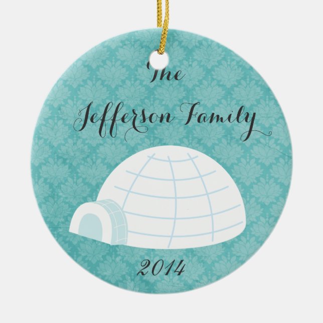 Ornement de famille Igloo de Noël personnalisé (Devant)