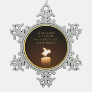 Ornement de flamme de chandelle de cochon volant