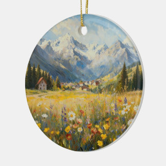 Ornement de fleur sauvage de montagne alpine