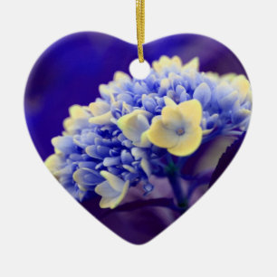 Ornement de fleurs d'hydrangée bleu électrique