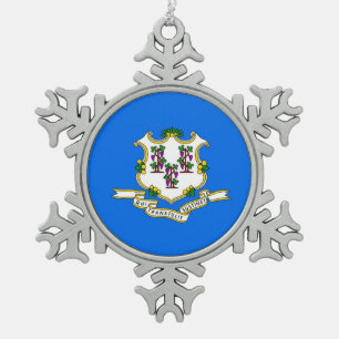 Ornement de flocon de neige avec drapeau Connectic