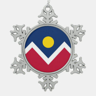 Ornement de flocon de neige avec drapeau de Denver