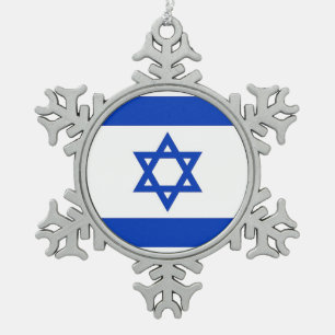 Ornement de flocon de neige avec drapeau d'Israël