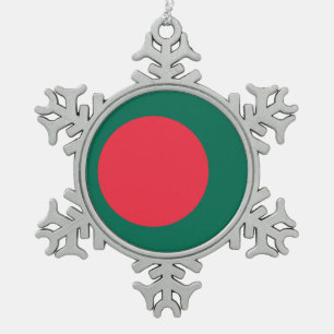 Ornement de flocon de neige avec drapeau du Bangla