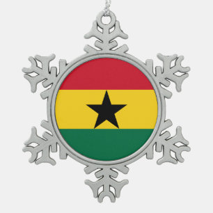 Ornement de flocon de neige avec drapeau du Ghana