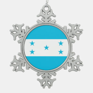 Ornement de flocon de neige avec drapeau du Hondur