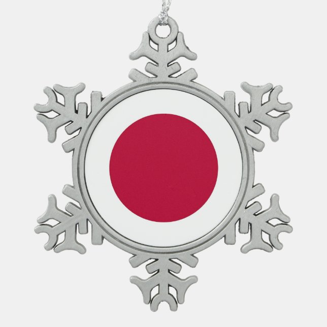 Ornement de flocon de neige avec drapeau du Japon (Devant)