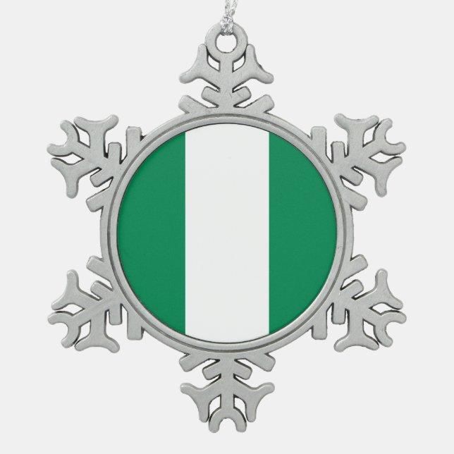 Ornement de flocon de neige avec drapeau du Nigeri (Devant)