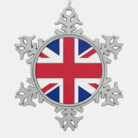 Ornement de flocon de neige avec drapeau du Royaum