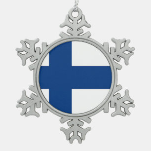 Ornement de flocon de neige avec drapeau finlandai