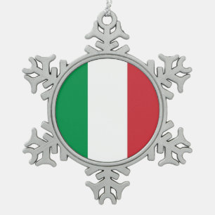 Ornement de flocon de neige avec drapeau italien