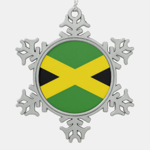Ornement de flocon de neige avec drapeau jamaïcain