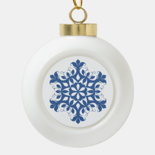 Ornement de flocon de neige bleu