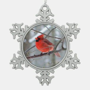 Ornement de flocon de neige cardinal