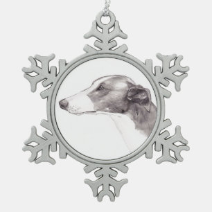 Ornement de flocon de neige d'art de chien de