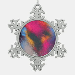 Ornement de flocon de neige "de groupes rouges"