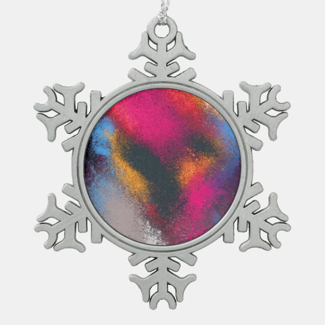 Ornement de flocon de neige "de groupes rouges" (Devant)