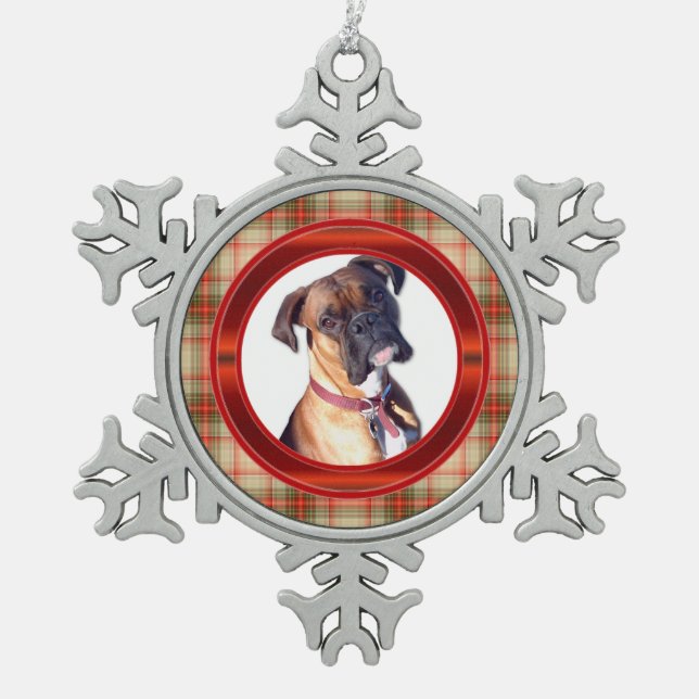 Ornement de flocon de neige de photo de plaid de (Devant)