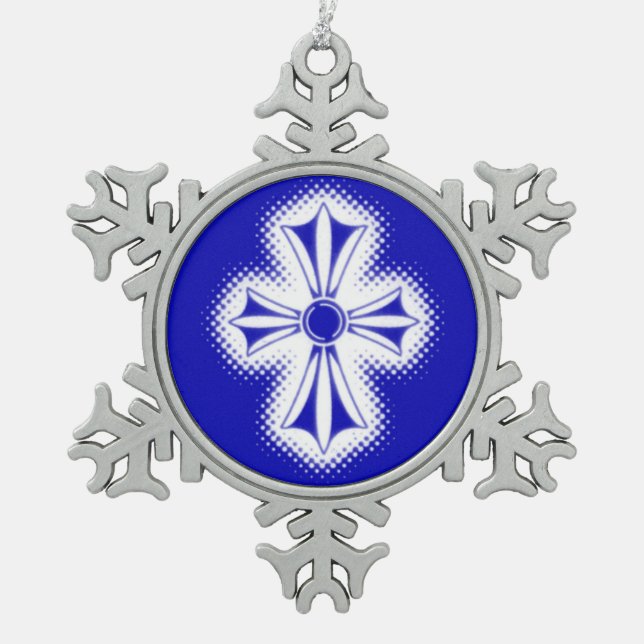 Ornement de flocon de neige d'étain/croix celtique (Devant)