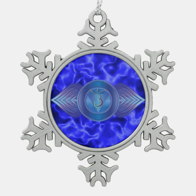 Ornement de flocon de neige d'étain de Chakra de (Devant)