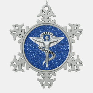 Ornement de flocon de neige d'étain d'emblème de