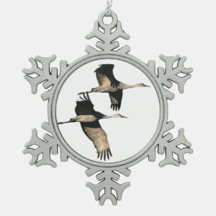 Ornement de flocon de neige d'oiseaux de grue de