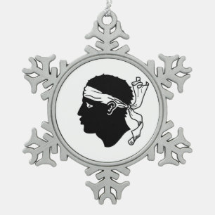 Ornement de flocon de neige en eau avec drapeau co