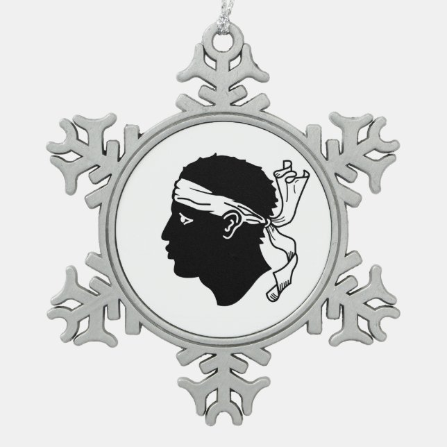 Ornement de flocon de neige en eau avec drapeau co (Devant)