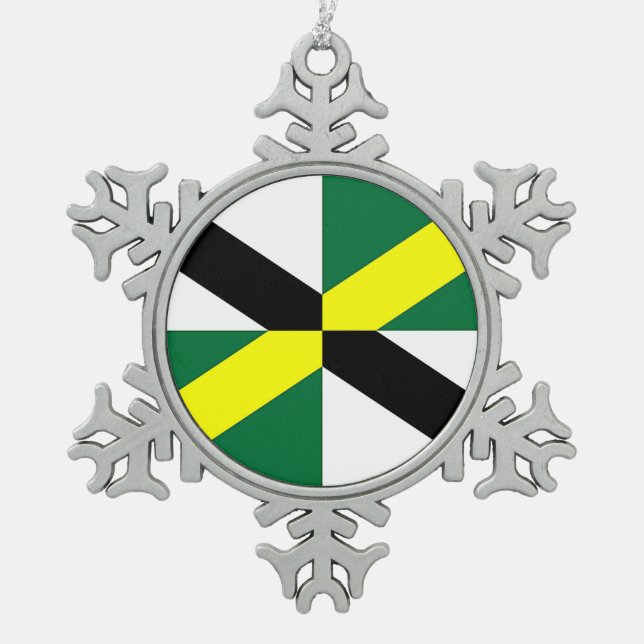 Ornement de flocon de neige en eau avec le drapeau (Devant)