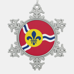 Ornement de flocon de neige en eau avec St. Louis,