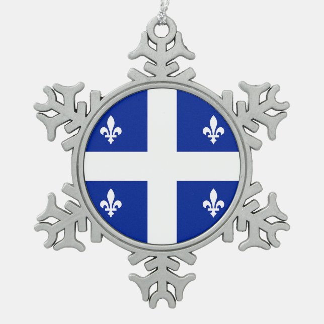 Ornement de flocon d'eau à drapeau québécois (Devant)