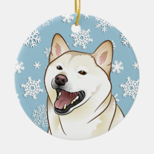Ornement de flocons de neige de Shiba Inu de