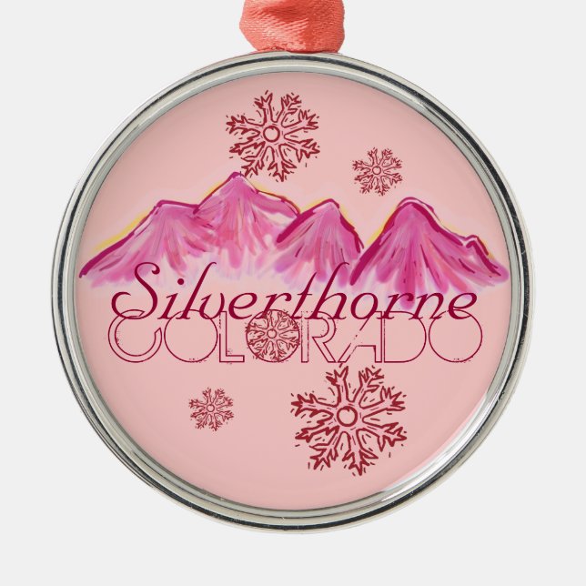 Ornement de flocons de neige rose Silverthorne Col (Devant)