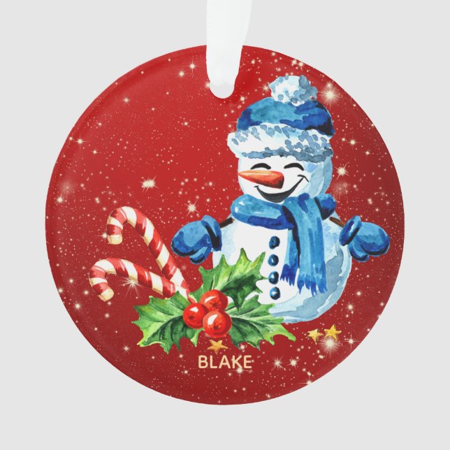 Ornement de garde de bébé personnalisé - Snowman (devant)