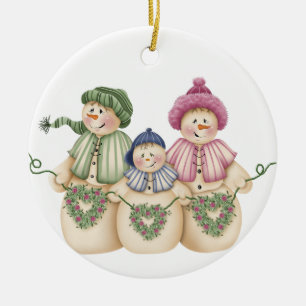 Ornement de garde de famille Snowman