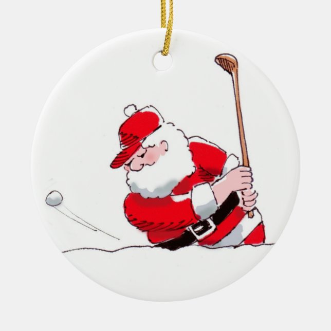 Ornement de golf de Père Noël (Devant)