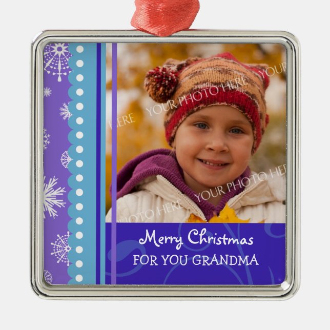Ornement de grand-maman de Joyeux Noël de photo (Devant)