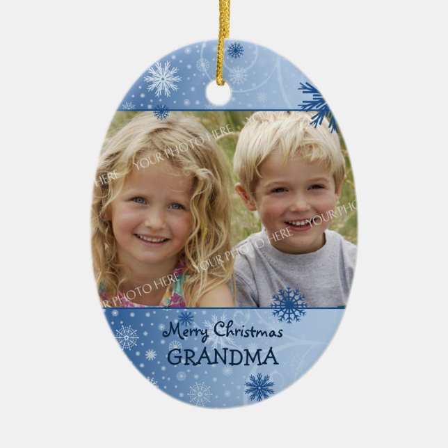 Ornement de grand-maman de Joyeux Noël de photo (Devant)