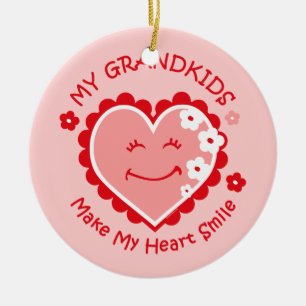 Ornement de Grandkids de sourire de coeur