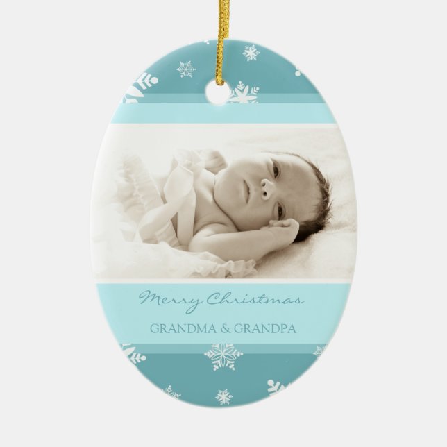 Ornement de grands-parents de Joyeux Noël de photo (Devant)