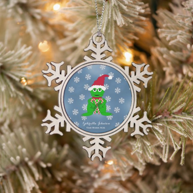 Ornement de grenouille de Noël personnalisé (Arbre)