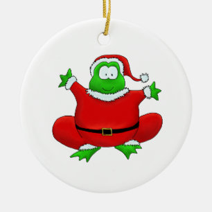 Ornement de grenouille de Père Noël