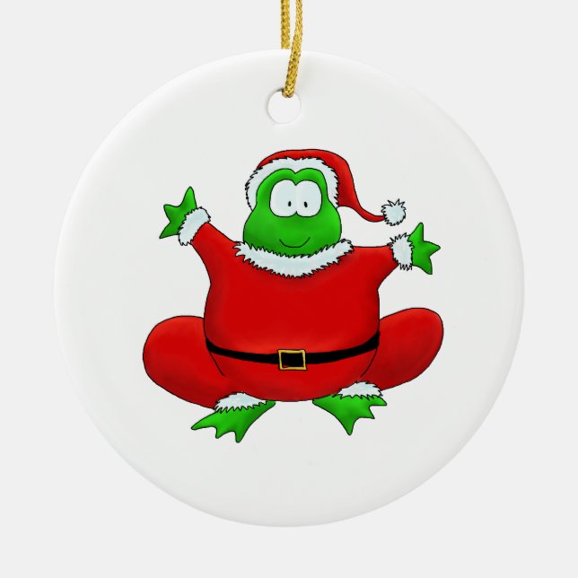 Ornement de grenouille de Père Noël (Devant)